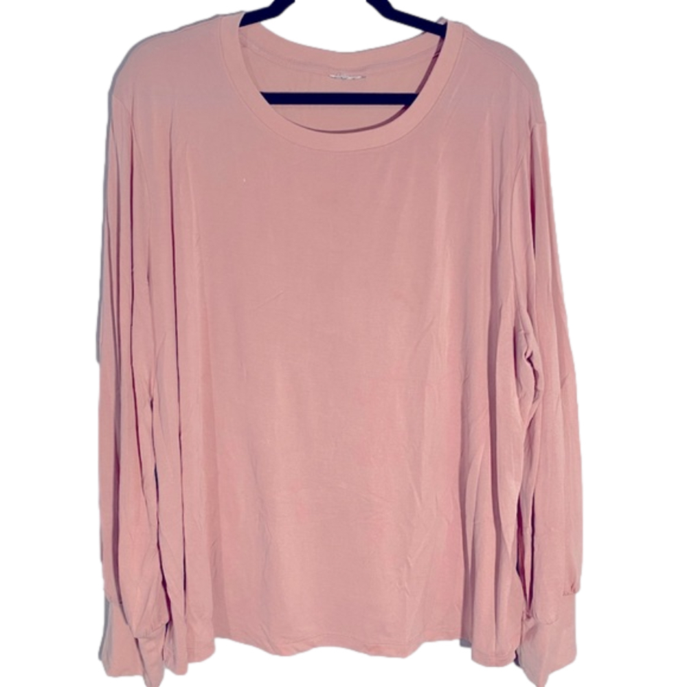 Long sleeve tee shirt balloon sleeve